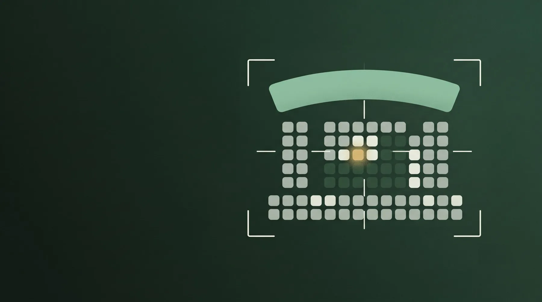 Cinema Seating Strategist — a seating chart with the best free seat highlighted, illustrated