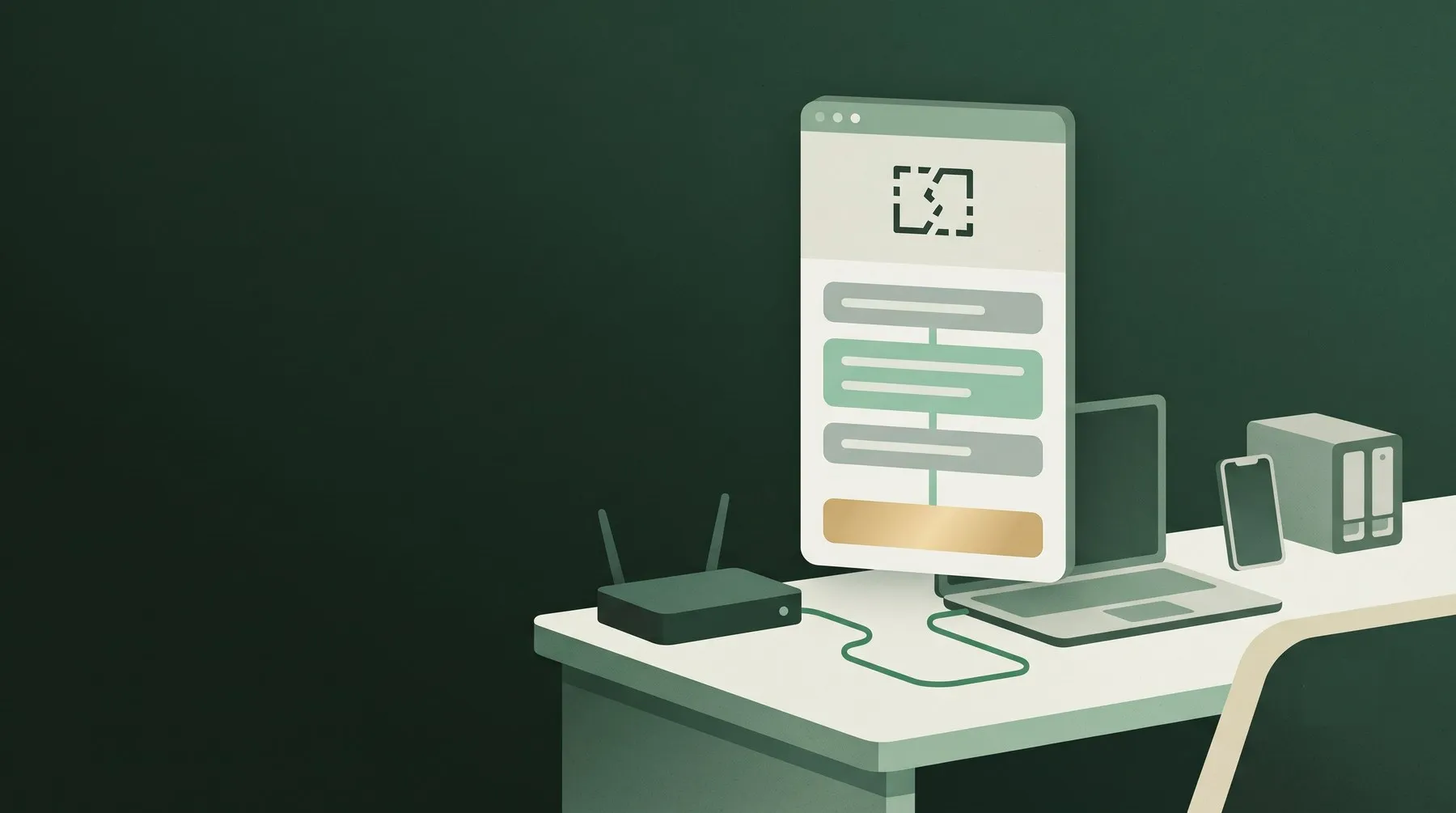 IT Expert — a diagnostic panel wired to the home devices it knows, illustrated